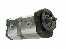 Imagen principal de 0510765347 Bosch Rexroth bomba hidráulica doble de engranajes 22.5+11 cc/rev con eje cónico