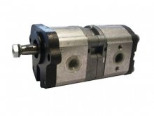 Imagen principal de 0510365315 Bosch Rexroth bomba hidráulica doble de engranajes 6.3+14 cc/rev con eje cónico