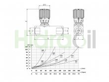 Miniatura de WRCU34G Hidraoil regulador de caudal unidireccional en línea 3/4" GAS (BSPP) de 2 vías